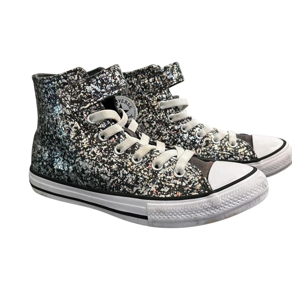 Converse Glitter Dark Matter/White/Girl's High Top Sneakers Size 2.5 A11116C